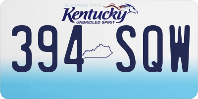 KY license plate 394SQW