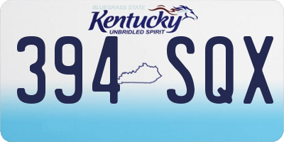KY license plate 394SQX