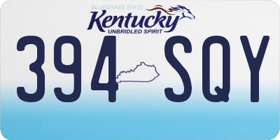 KY license plate 394SQY