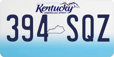 KY license plate 394SQZ