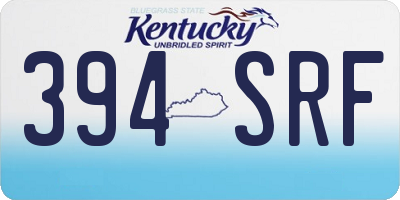 KY license plate 394SRF