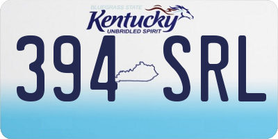 KY license plate 394SRL