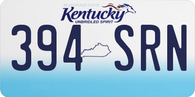 KY license plate 394SRN