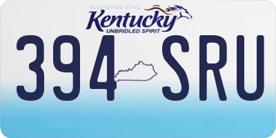 KY license plate 394SRU
