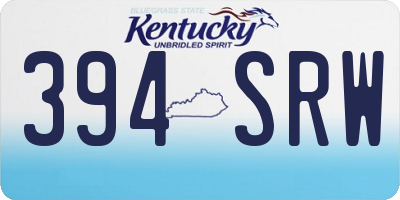 KY license plate 394SRW