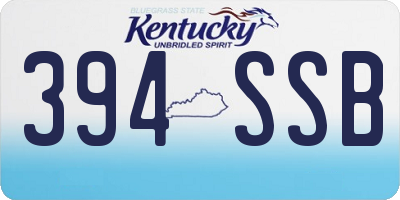 KY license plate 394SSB
