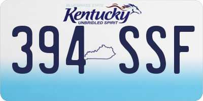 KY license plate 394SSF