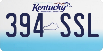 KY license plate 394SSL