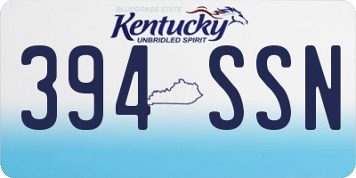 KY license plate 394SSN