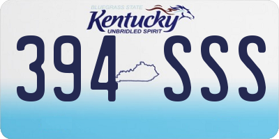 KY license plate 394SSS