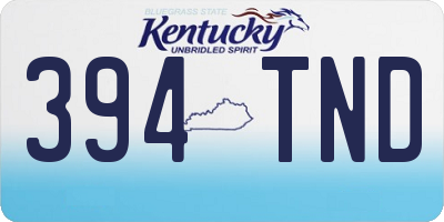 KY license plate 394TND