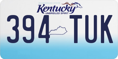 KY license plate 394TUK