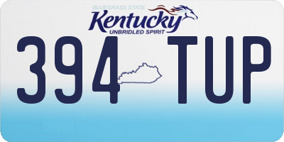 KY license plate 394TUP