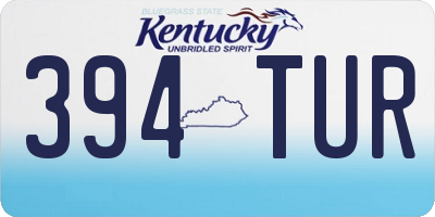 KY license plate 394TUR