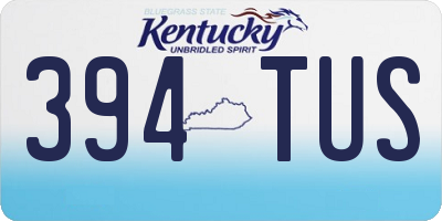 KY license plate 394TUS