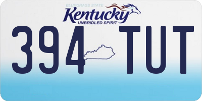 KY license plate 394TUT