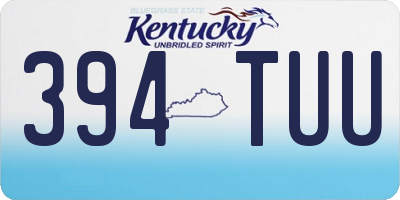 KY license plate 394TUU