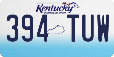 KY license plate 394TUW