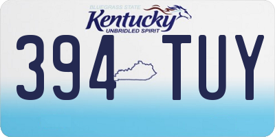 KY license plate 394TUY