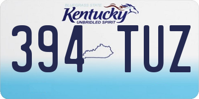 KY license plate 394TUZ