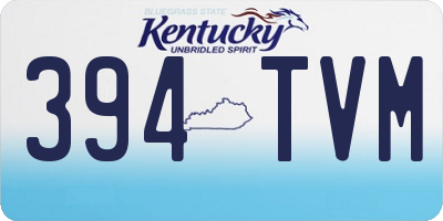 KY license plate 394TVM