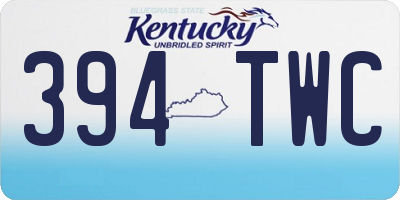 KY license plate 394TWC
