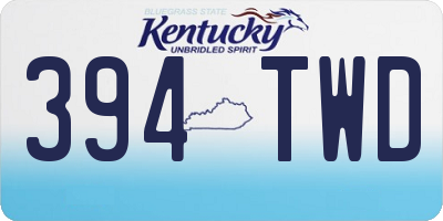 KY license plate 394TWD