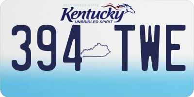 KY license plate 394TWE