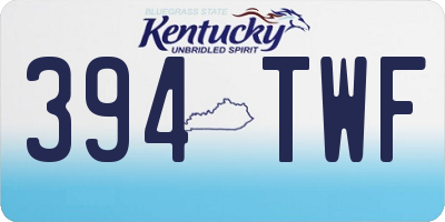 KY license plate 394TWF