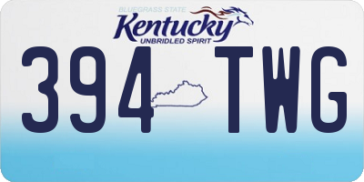 KY license plate 394TWG