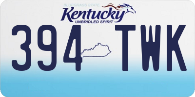 KY license plate 394TWK
