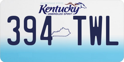 KY license plate 394TWL