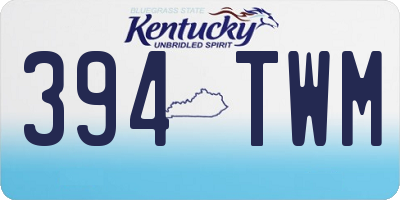 KY license plate 394TWM