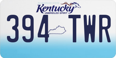 KY license plate 394TWR