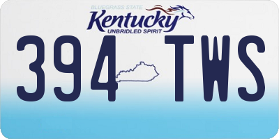 KY license plate 394TWS