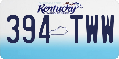 KY license plate 394TWW