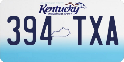 KY license plate 394TXA