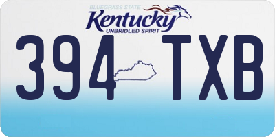 KY license plate 394TXB