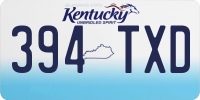 KY license plate 394TXD