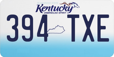 KY license plate 394TXE