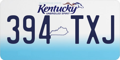 KY license plate 394TXJ