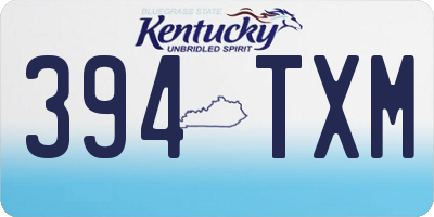KY license plate 394TXM