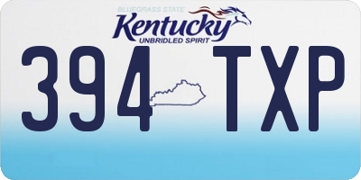 KY license plate 394TXP