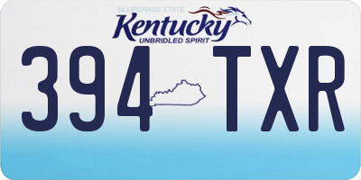 KY license plate 394TXR