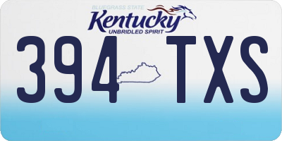 KY license plate 394TXS