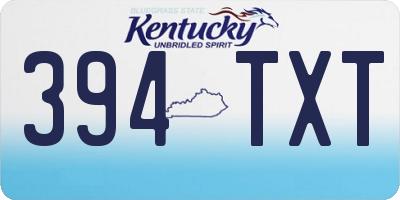KY license plate 394TXT