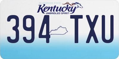 KY license plate 394TXU
