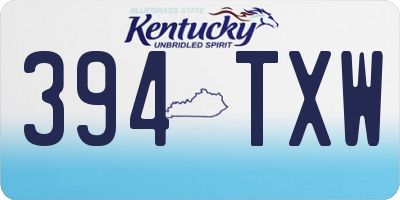 KY license plate 394TXW