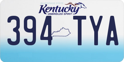 KY license plate 394TYA