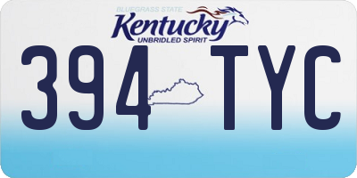 KY license plate 394TYC